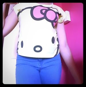 Forever21 Hello Kitty Lime Green Crop Top